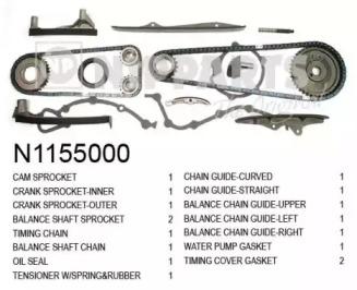 Nipparts N1155000 Комплект цепи грм Nipparts N1155000 Комплект цепи грм