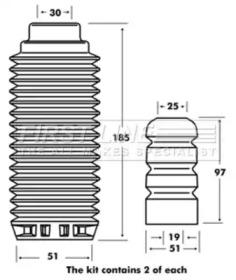 First Line/KeyParts FPK7030 Комплект пилозахисний амортизатора