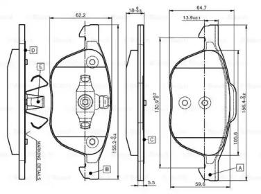 Bosch 0 986 TB2 877 Колодки гальмівні