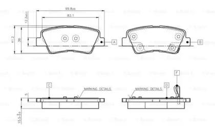 Bosch 0 986 TB3 102 Колодки тормозные Bosch 0 986 TB3 102 Колодки тормозные
