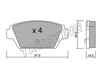 Trusting 235.0 Колодки гальмівні Trusting 235.0 Колодки гальмівні