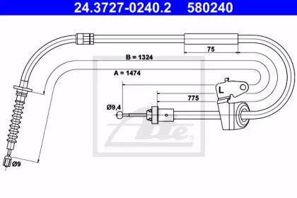 Ate 24.3727-0240.2 Brake cable Ate 24.3727-0240.2 Brake cable