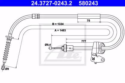 Ate 24.3727-0243.2 Brake cable