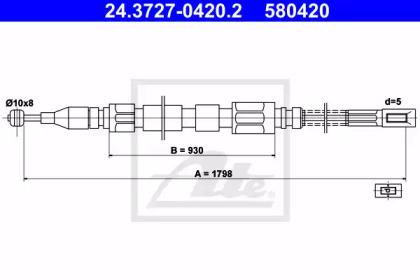 Ate 24.3727-0420.2 Brake cable
