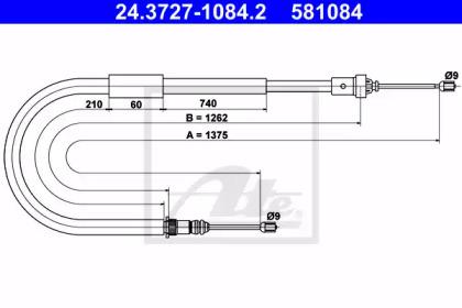 Ate 24.3727-1084.2 Brake cable Ate 24.3727-1084.2 Brake cable