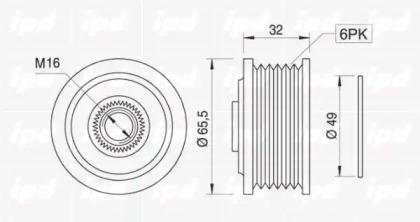 IPD 12-0737 Шкив генератора