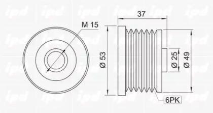 IPD 12-0884 Шкив генератора IPD 12-0884 Шкив генератора