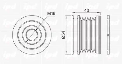 IPD 12-1036 Шкив генератора IPD 12-1036 Шкив генератора
