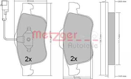 Metzger 1170636 Brake pads