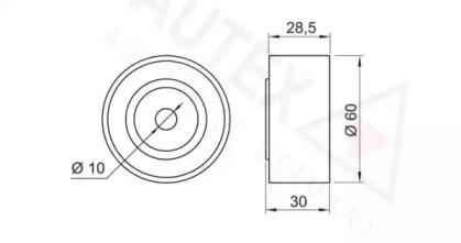 Autex 651726 Ролик обводной ремня грм Autex 651726 Ролик обводной ремня грм
