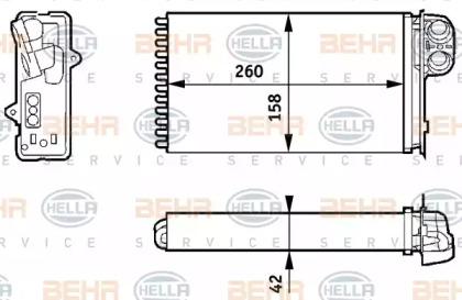 Hella 8FH 351 313-421 Радіатор пічки Hella 8FH 351 313-421 Радіатор пічки