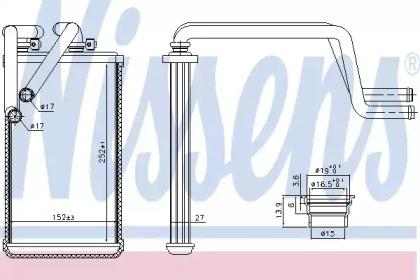 Nissens 707074 Радіатор обігрівача салону Nissens 707074 Радіатор обігрівача салону