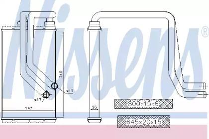 Nissens 72956 Радіатор обігрівача салону Nissens 72956 Радіатор обігрівача салону