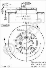 Brembo 08.4413.10 Диск гальмівний
