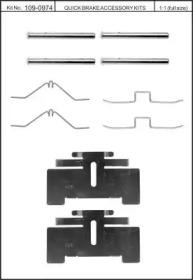 Kawe 109-0974 Монтажний комплект гальмівних колодок Kawe 109-0974 Монтажний комплект гальмівних колодок