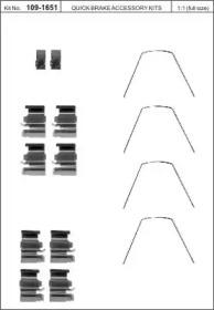 Kawe 109-1651 Монтажний комплект гальмівних колодок