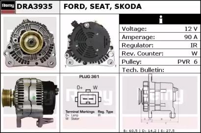 Remy DRA3935 Alternator assy Remy DRA3935 Alternator assy