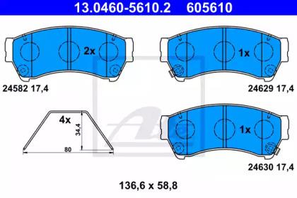 Ate 13.0460-5610.2 Brake pads Ate 13.0460-5610.2 Brake pads