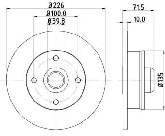 Hella 8DD 355 101-661 Диск гальмівний Hella 8DD 355 101-661 Диск гальмівний