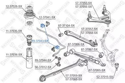 Stellox 89-37043-SX Bushing stabilizer Stellox 89-37043-SX Bushing stabilizer