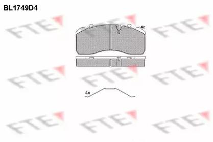 FTE BL1749D4 Brake pads FTE BL1749D4 Brake pads
