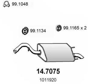 Asso 14.7075 Schalldaempfer Asso 14.7075 Schalldaempfer