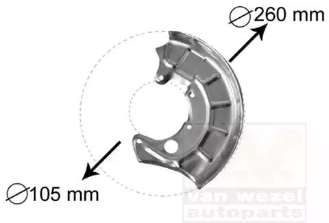 Van Wezel 5880371 Щиток грязезащитний гальмівного диска передній Van Wezel 5880371 Щиток грязезащитний гальмівного диска передній