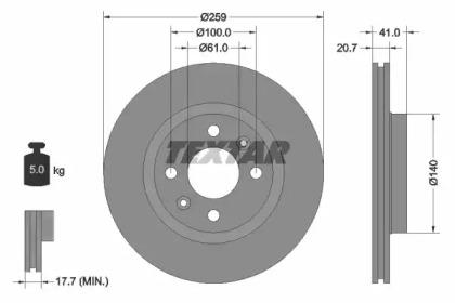 Textar 92100903 Brake disc Textar 92100903 Brake disc