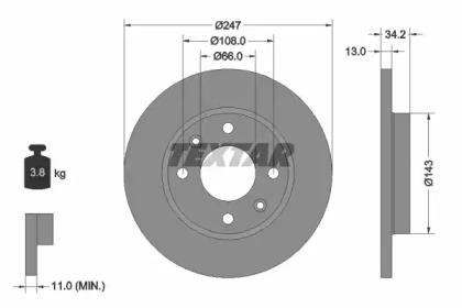 Textar 92092800 Brake disc Textar 92092800 Brake disc