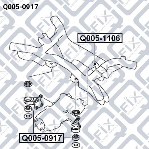 Q-FIX Q005-0917 Сайлентблок опори диференціала Q-FIX Q005-0917 Сайлентблок опори диференціала