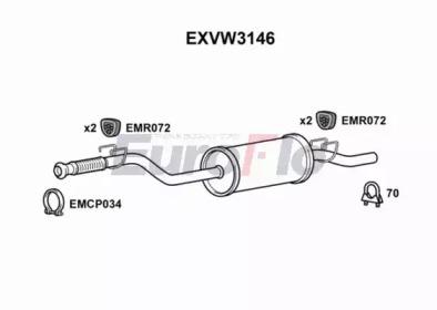 Euroflo EXVW3146 Muffler assy front Euroflo EXVW3146 Muffler assy front