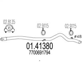 MTS 01.41380 Випускна труба відпрацьованих газів MTS 01.41380 Випускна труба відпрацьованих газів