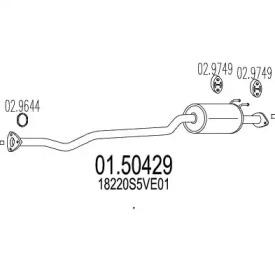 MTS 01.50429 Середній глушник вихлопних газів MTS 01.50429 Середній глушник вихлопних газів