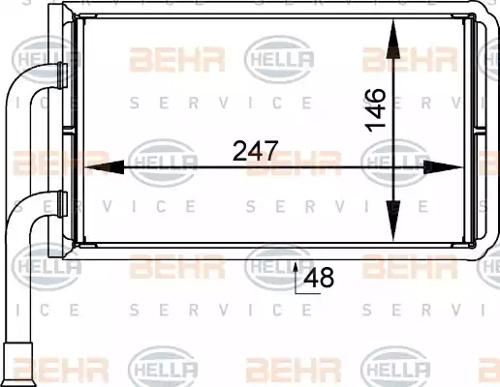 Hella 8FH 351 333-031 Радіатор обігрівача салону Hella 8FH 351 333-031 Радіатор обігрівача салону