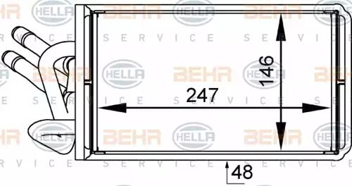 Hella 8FH 351 333-041 Радіатор обігрівача салону Hella 8FH 351 333-041 Радіатор обігрівача салону