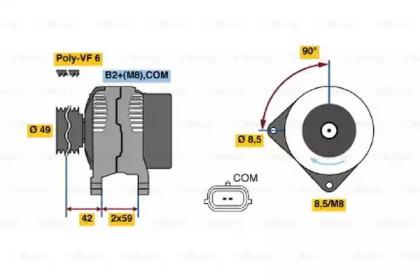 Bosch 0 124 425 075 Alternator assy Bosch 0 124 425 075 Alternator assy