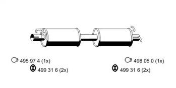 Ernst 331005 Muffler assy front