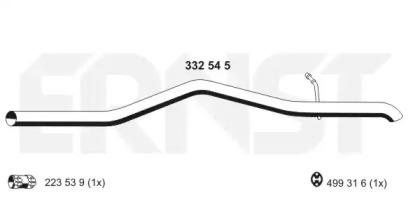Ernst 332545 Випускна труба відпрацьованих газів Ernst 332545 Випускна труба відпрацьованих газів