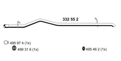 Ernst 332552 Випускна труба відпрацьованих газів