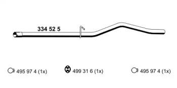Ernst 334525 Випускна труба відпрацьованих газів Ernst 334525 Випускна труба відпрацьованих газів