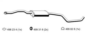 Ernst 342186 Muffler assy front Ernst 342186 Muffler assy front