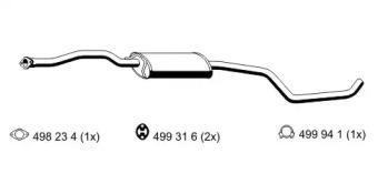 Ernst 342261 Muffler assy front