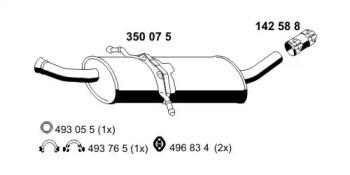 Ernst 350075 Середній глушник вихлопних газів