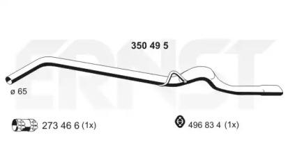Ernst 350495 Випускна труба відпрацьованих газів Ernst 350495 Випускна труба відпрацьованих газів