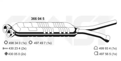 Ernst 366045 Muffler assy front Ernst 366045 Muffler assy front