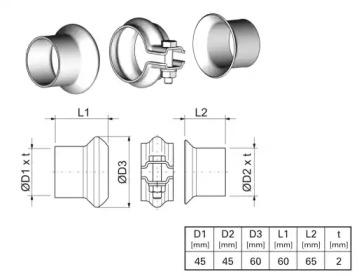 Ernst 463065 Випускна труба відпрацьованих газів Ernst 463065 Випускна труба відпрацьованих газів