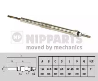 Nipparts N5712027 Свічка розжарювання Nipparts N5712027 Свічка розжарювання
