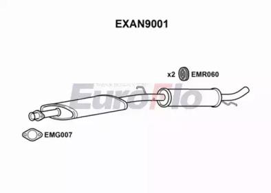 Euroflo EXAN9001 Середній кінцевий глушник ог Euroflo EXAN9001 Середній кінцевий глушник ог