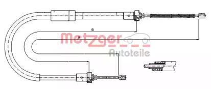 Metzger 116661 Brake cable Metzger 116661 Brake cable