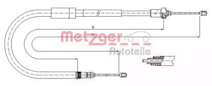 Metzger 116663 Brake cable Metzger 116663 Brake cable